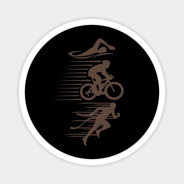 Triathlon Running Swimming Cycling Triathlete Magnet by shirtsyoulike